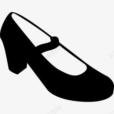 弗拉门戈黑女鞋弗拉门戈舞平底鞋图标图标