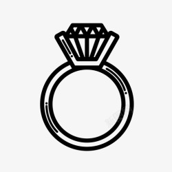 宝石订婚戒指钻戒纸牌结婚图标高清图片