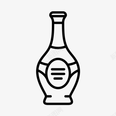 朗姆酒酒瓶子图标图标