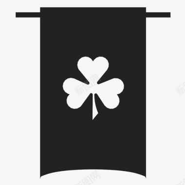 三叶草旗横幅爱尔兰语图标图标