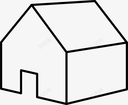 主页简单页面图标svg_新图网 https://ixintu.com 主页 住宅 建筑 房屋 框架 简单 结构 门 页面
