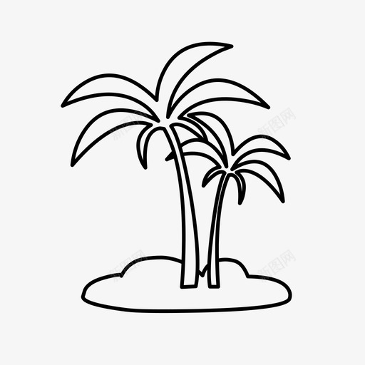 棕榈树夏季植物图标svg_新图网 https://ixintu.com 夏季 岛屿 树叶 树干 棕榈树 植物 海滩 生长 绿色