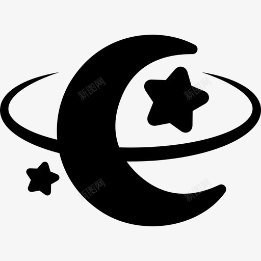 月亮和星星的空间形状空间图标svg_新图网 https://ixintu.com 月亮和星星的空间形状 空间图标
