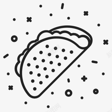 墨西哥玉米卷松脆的扁平面包图标图标