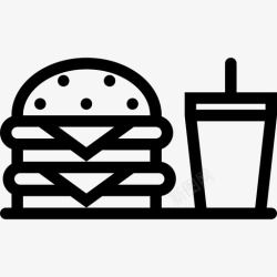 展示液体汉堡和饮料餐厅材料图标高清图片