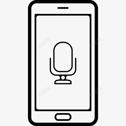手机屏幕上的麦克风语音接口符号电话集图标svg_新图网 https://ixintu.com 手机屏幕上的麦克风语音接口符号 电话集