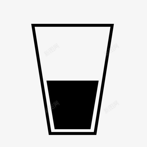 玻璃杯饮料容器图标svg_新图网 https://ixintu.com 半满 容器 杯子 水 液体 玻璃杯 软饮料 饮料