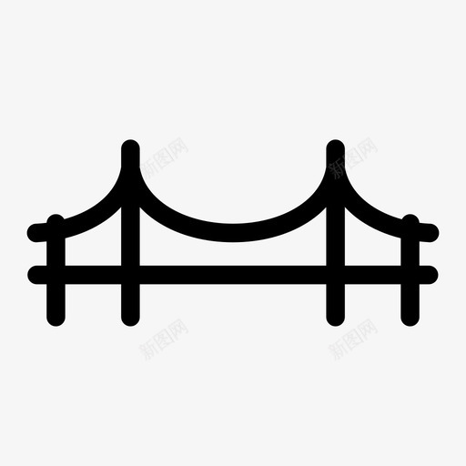 桥梁水旅行图标svg_新图网 https://ixintu.com 交叉 人行天桥 天桥 建筑 建筑线 旅行 桥梁 水 河桥 结构 跨度 连接