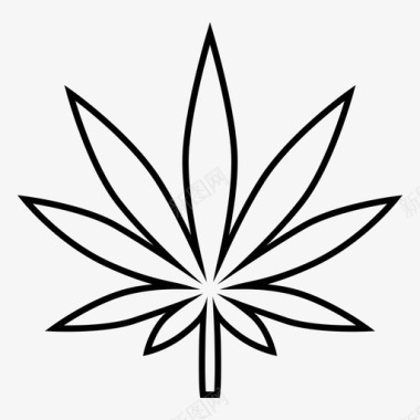大麻毒品叶子图标图标