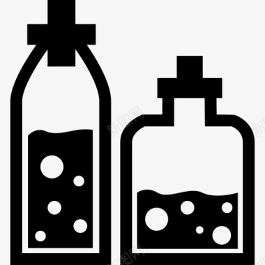 两个装有液体的玻璃瓶工具和器具科学图标图标
