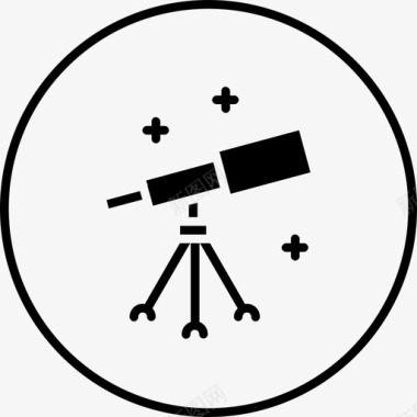 望远镜天文学天体物理学图标图标