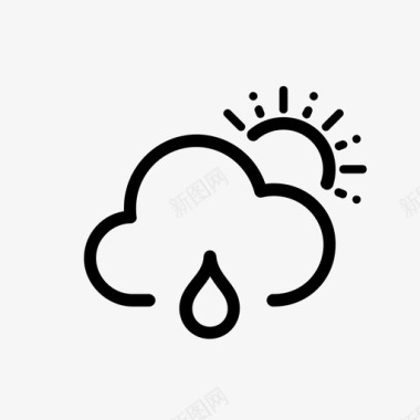 白天雨云出售雨滴图标图标