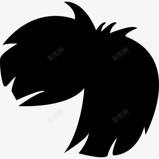 黑色短发假发形状形状发廊图标svg_新图网 https://ixintu.com 发廊 形状 黑色短发假发形状