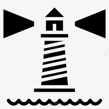 灯塔航运安全海岸线结构图标图标