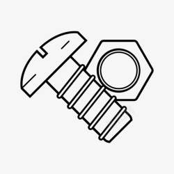 螺母标志螺母和螺栓建筑五金图标高清图片