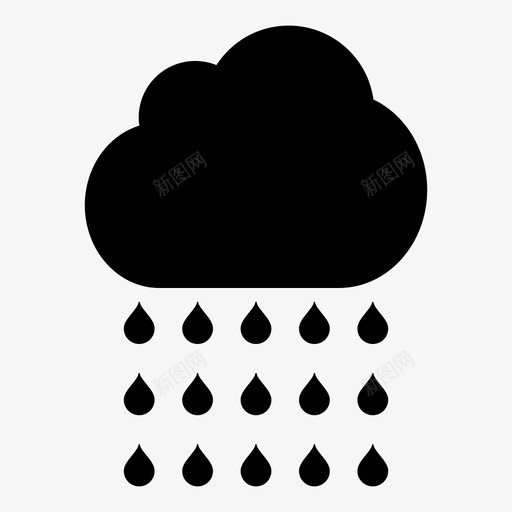 雨云风暴征兆图标svg_新图网 https://ixintu.com 加上 卫生 另一个 征兆 忽略 检查 水滴 秋天 阴天 雨云 雨天 风暴