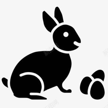 复活节兔子兔子宠物图标图标