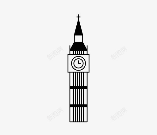 大本钟杰作伦敦图标svg_新图网 https://ixintu.com 令人窒息 伦敦 塔楼 大本钟 服装 杰作 粘液 精致 英国 著名建筑