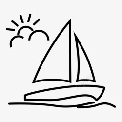 帆船符号帆船漂亮的帆船航海图标高清图片