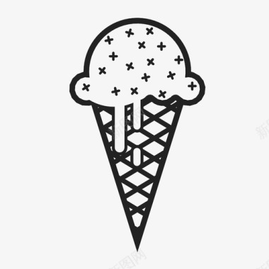 冰淇淋筒口味甜图标图标
