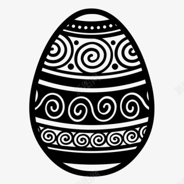 复活节彩蛋庆祝装饰性图标图标
