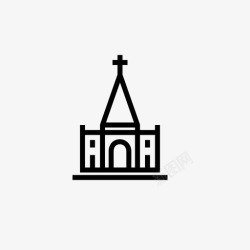 天主教神父教堂标志宗教图标高清图片