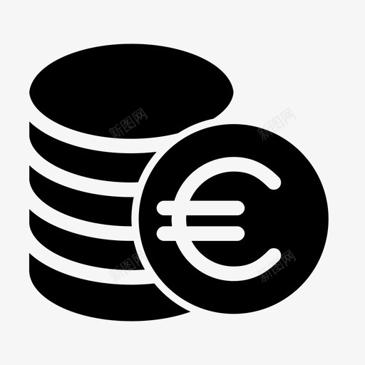 欧元货币货币欧盟图标svg_新图网 https://ixintu.com 大陆 欧元货币 欧盟 现金 硬币货币 经济 著名图标字形 货币 货币转换 零钱