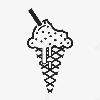 冰淇淋筒甜的夏天图标图标