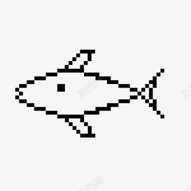 鱼像素游泳出售图标图标