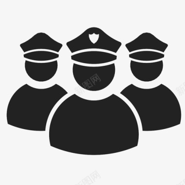 警察部队小队保安图标图标