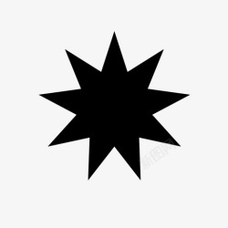 九个星星星星太阳形状图标高清图片
