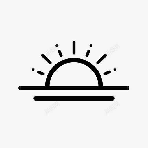 日出售出不图标svg_新图网 https://ixintu.com 不 售出 地平线 大胆 天气 日出 早晨 等待 黄金