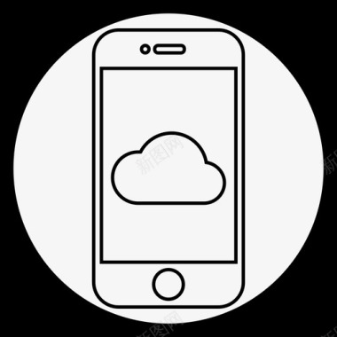 iphone云白色iphone云图标图标