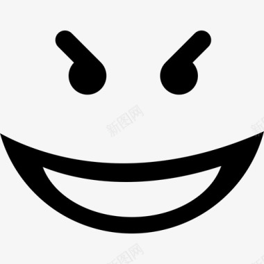 邪恶的微笑方块表情界面情绪正常图标图标