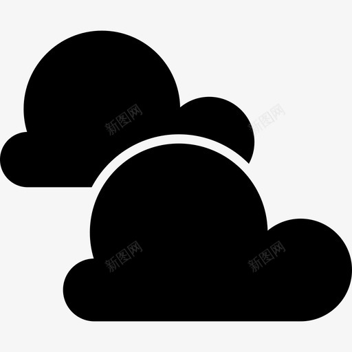 两朵乌云天气指尖的图标svg_新图网 https://ixintu.com 两朵乌云 天气 指尖的图标
