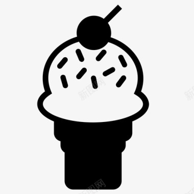 雪糕筒冰淇淋筒洒布图标图标