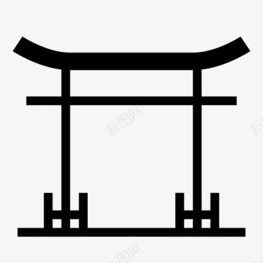 日本门寺庙结构图标图标