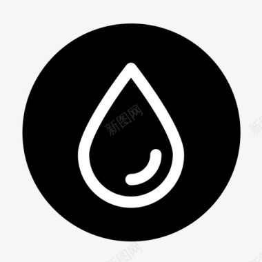 水圆形黑色内务图标图标