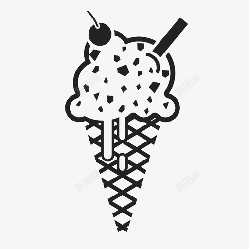 冰淇淋筒减法指示图标svg_新图网 https://ixintu.com 冰淇淋筒 减法 删除 夏季 寒冷 忽略 指示 甜点 转发 食物