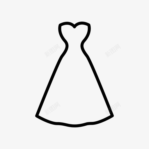 礼服漂亮庆祝图标svg_新图网 https://ixintu.com 女人 婚礼 小径 布料 庆祝 心形 派对 漂亮 礼服