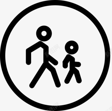 行人步行标志图标图标