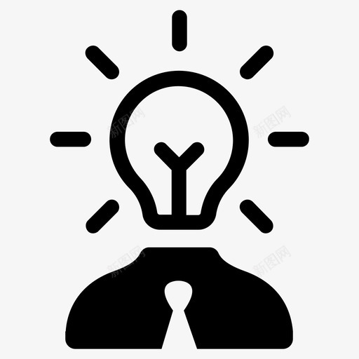 创意思考计划图标svg_新图网 https://ixintu.com 创意 创新 商业理念 实施 思想 思考 灯泡 生产力 计划 设计