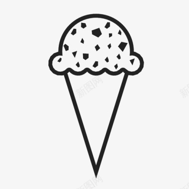 冰淇淋筒勺子调味品图标图标