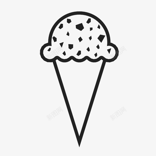 冰淇淋筒勺子调味品图标svg_新图网 https://ixintu.com 乳制品 冰淇淋筒 冷冻的 勺子 华夫饼筒 夏季 巧克力cip 热的 甜味 薄荷片 调味品