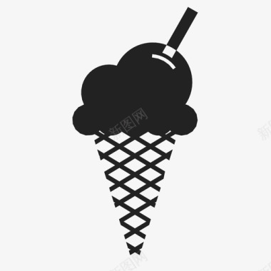 冰淇淋筒夏日信号图标图标