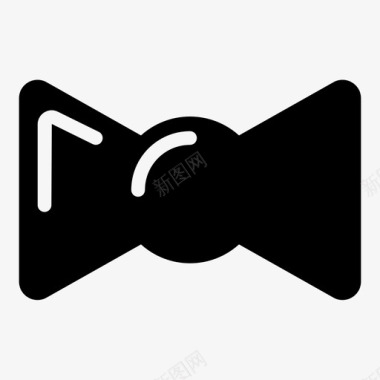 领结配饰黑领带图标图标