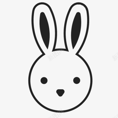 兔子动物耳朵图标图标
