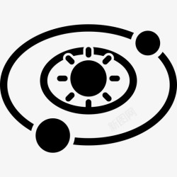 围绕太阳的行星行星围绕太阳运行形状空间图标高清图片
