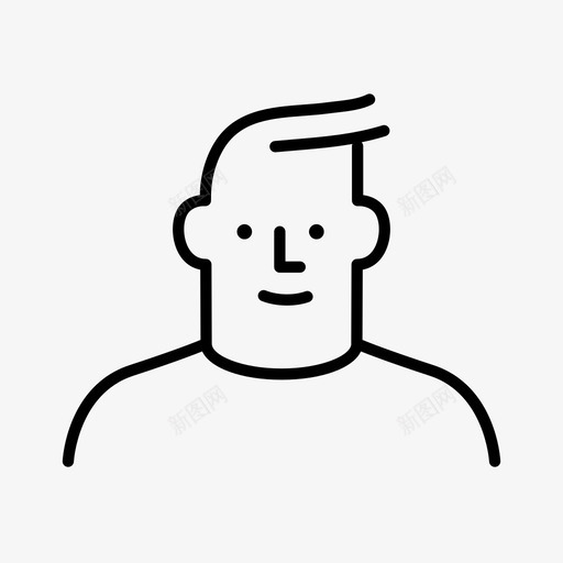 人脸头图标svg_新图网 https://ixintu.com 个人资料 人 人物 头 用户 男性 脸 自闭症视觉工具
