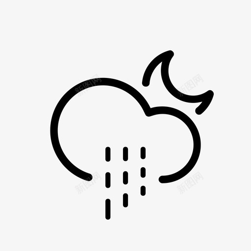 夜雨云夜细雨云雨图标svg_新图网 https://ixintu.com 不 举行 出售 夜细雨云 夜雨云 大胆 天气 月亮 降水 雨 黄金